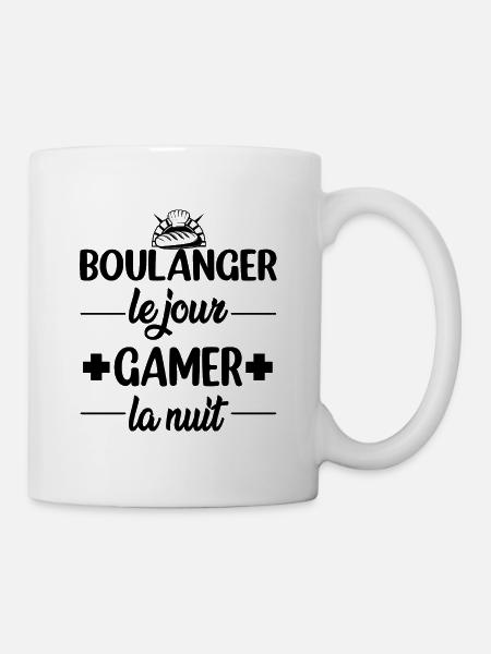 boulanger le jour gamer la nuit t-shirt homme - Mug blanc - blanc