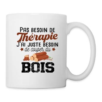 Bûcheron Forestier élagueur métier Forêt Bois - Mug blanc - blanc - Droite