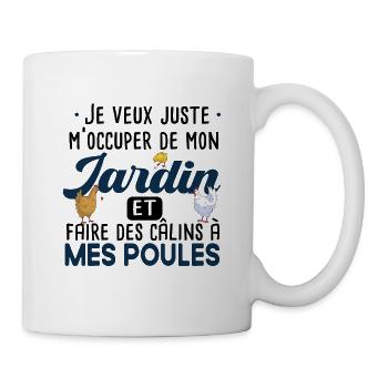 Jardin Poules Jardinage Poule Poulailler Câlins - Mug blanc - blanc - Droite