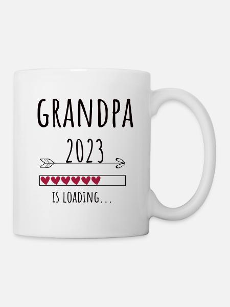 werdender Opa 2023 Ankündigung Schwanger Geschenk - Tasse - Weiß