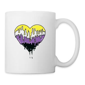 Nonbinary Pride Tropfendes Herz - Tasse - Weiß - Rechts