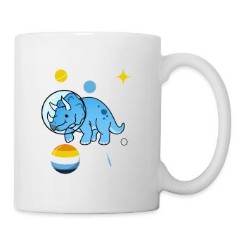 Triceratops Astronaut Aroace Pride - Mug - white - Right