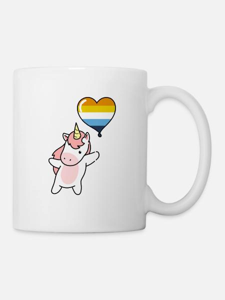 Licorne Cœur Ballon Aroace - Mug blanc - blanc