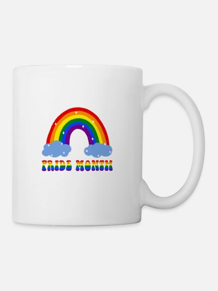 Happy Pride Month LGBT Gay Pride Arc-en-ciel - Mug blanc - blanc
