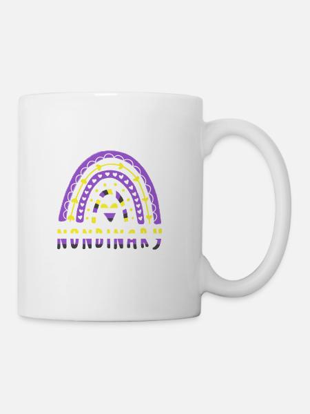 Nonbinary Pride Nonbinary Regenbogen - Tasse - Weiß