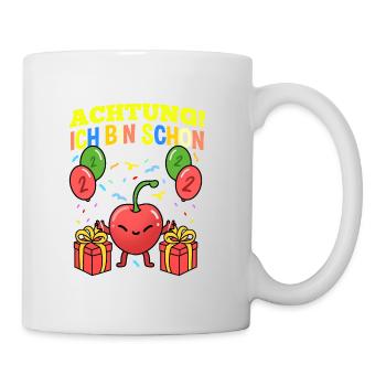 Achtung Ich Bin Schon 2 Geburtstag Kirsche - Tasse - Weiß - Rechts