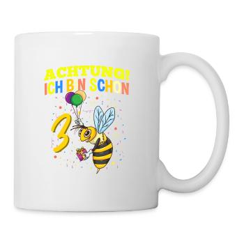 Achtung Ich Bin Schon 3 Tier Geburtstag Wespe - Tasse - Weiß - Rechts