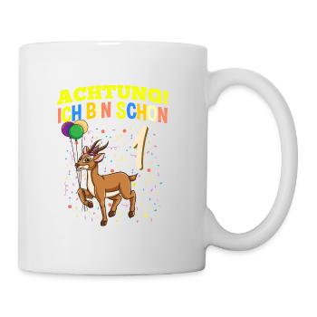 Achtung Ich Bin Schon 1 Geburtstag Gazelle - Tasse - Weiß - Rechts