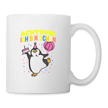 Achtung Ich Bin Schon 2 Geburtstag Pinguin - Tasse - Weiß - Rechts