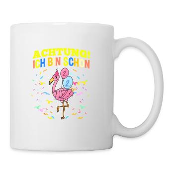 Achtung Ich Bin Schon 2 Geburtstag Flamingo - Tasse - Weiß - Rechts