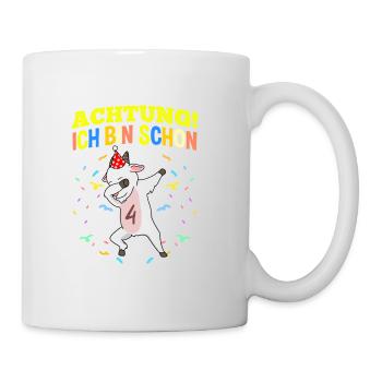 Achtung Ich Bin Schon 4 Geburtstag Ziege - Tasse - Weiß - Rechts