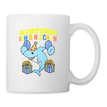 Achtung Ich Bin Schon 1 Geburtstag Hai - Tasse - Weiß - Rechts