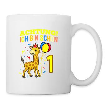 Achtung Ich Bin Schon 1 Geburtstag Giraffe - Tasse - Weiß - Rechts