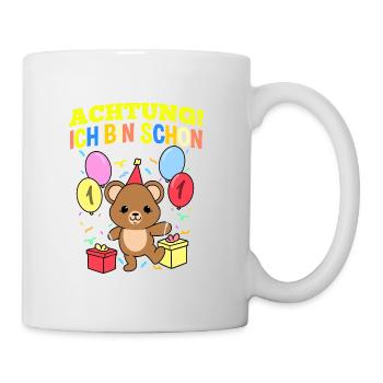 Achtung Ich Bin Schon 1 Geburtstag Teddybär - Tasse - Weiß - Rechts