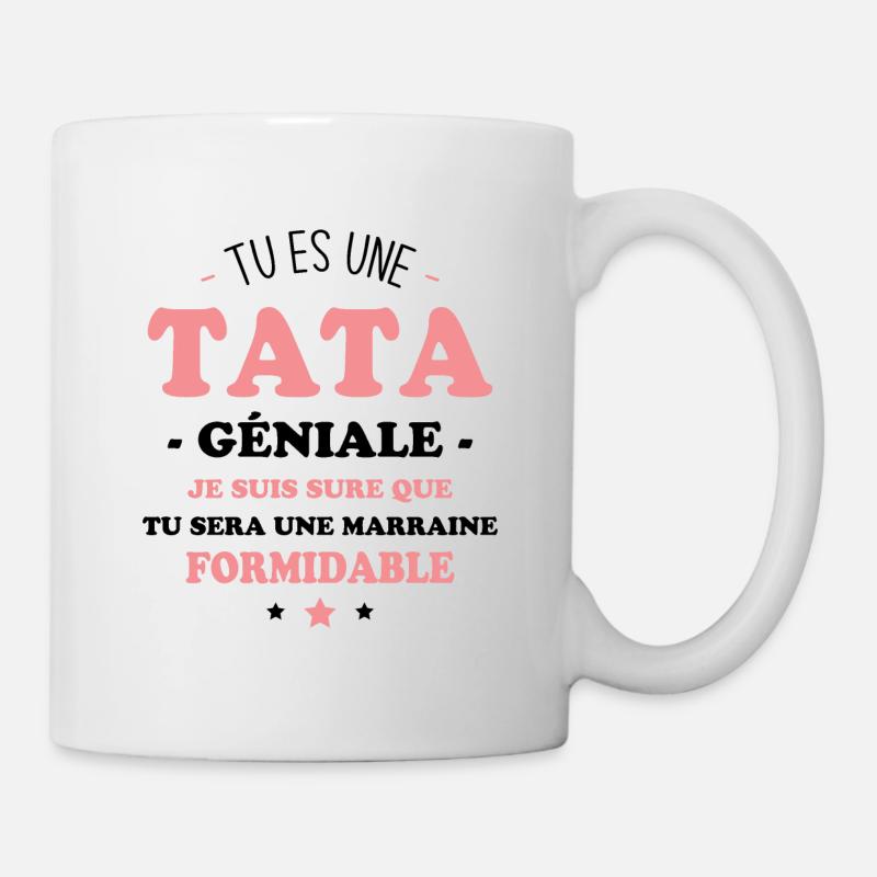 Une tata géniale et une marraine formidable - Mug blanc - blanc