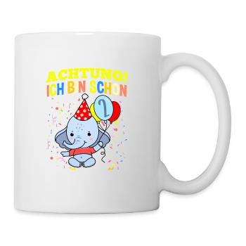 Achtung Ich Bin Schon 2 Geburtstag Elefant - Tasse - Weiß - Rechts