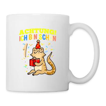 Achtung Ich Bin Schon 1 Geburtstag Bartagame - Tasse - Weiß - Rechts