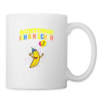Achtung Ich Bin Schon 2 Geburtstag Banane - Tasse - Weiß - Rechts