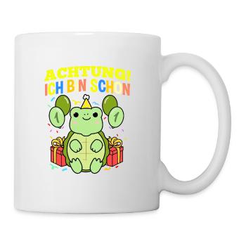 Achtung Ich Bin Schon 1 Geburtstag Schildkröte - Tasse - Weiß - Rechts