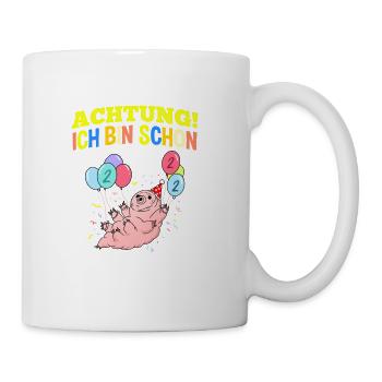 Achtung Ich Bin Schon 2 Geburtstag Bärtierchen - Tasse - Weiß - Rechts