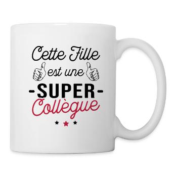 Cette fille est une super Collègue - Mug blanc - blanc - Droite