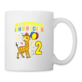 Achtung Ich Bin Schon 2 Geburtstag Giraffe - Tasse - Weiß - Rechts