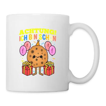 Achtung Ich Bin Schon 1 Geburtstag Cookie - Tasse - Weiß - Rechts