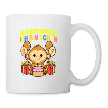 Achtung Ich Bin Schon 3 Tier Geburtstag Affe - Tasse - Weiß - Rechts