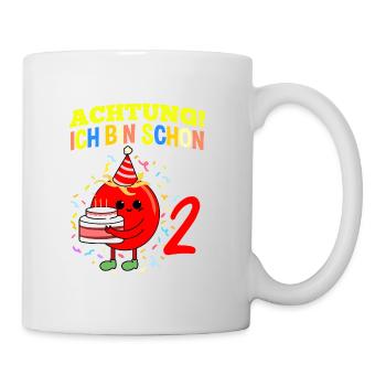 Achtung Ich Bin Schon 2 Geburtstag Tomate - Tasse - Weiß - Rechts