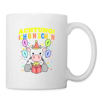 Achtung Ich Bin Schon 1 Geburtstag Kuh - Tasse - Weiß - Rechts