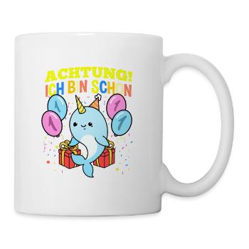 Achtung Ich Bin Schon 1 Geburtstag Einhorn - Tasse - Weiß - Rechts