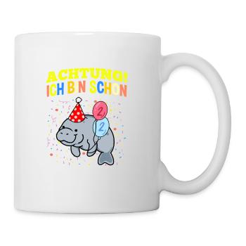 Achtung Ich Bin Schon 2 Geburtstag Manatee - Tasse - Weiß - Rechts