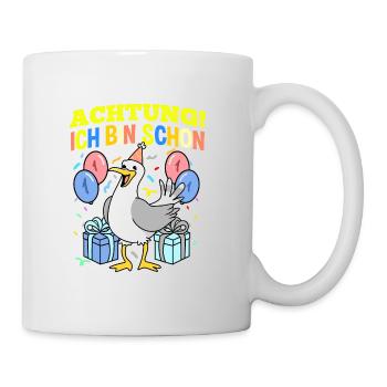 Achtung Ich Bin Schon 1 Geburtstag Möwe - Tasse - Weiß - Rechts