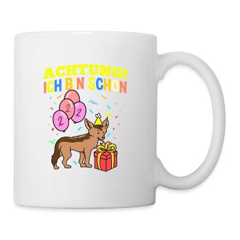 Achtung Ich Bin Schon 2 Geburtstag Schakal - Tasse - Weiß - Rechts