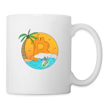 Skeleton Bitcoin Trader boursier d’été - Mug blanc - blanc - Droite