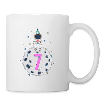 Fête d’anniversaire de l’espace du 7ème anniversaire - Mug blanc - blanc - Droite