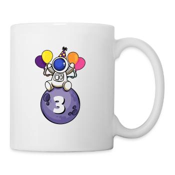 3 Jahre alt Weltraum Geburtstag 3. Geburtstag - Tasse - Weiß - Rechts