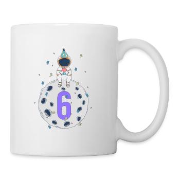Fête d’anniversaire de l’espace du 6ème anniversaire - Mug blanc - blanc - Droite