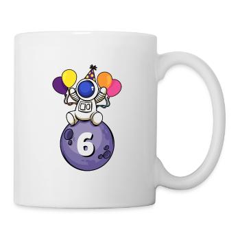 6 years old space birthday 6. - Mug - white - Right