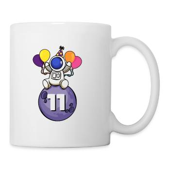 11 years old space birthday 11th birthday - Mug - white - Right