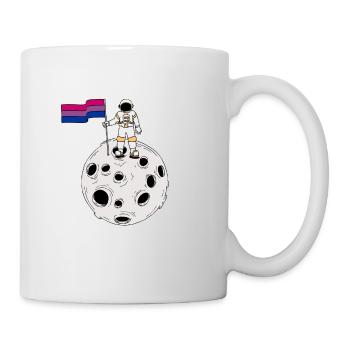 Bisexual astronaut on the moon Bi Pride flag - Mug - white - Right