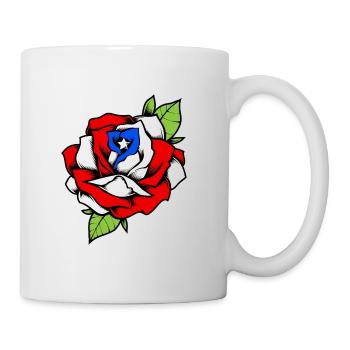 Porto Rico Fleur Rose Drapeau Portoricain - Mug blanc - blanc - Droite