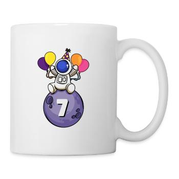 7 years old space birthday 7. - Mug - white - Right