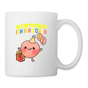 Achtung Ich Bin Schon 2 Geburtstag Pfirsich - Tasse - Weiß - Rechts
