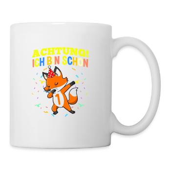Achtung Ich Bin Schon 1 Geburtstag Fuchs - Tasse - Weiß - Rechts