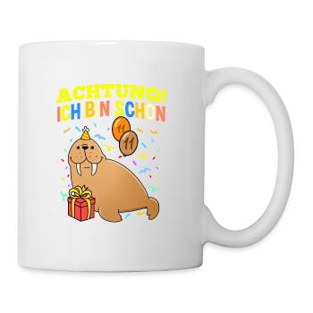 Achtung Ich Bin Schon 11 Geburtstag Walross - Tasse - Weiß - Rechts
