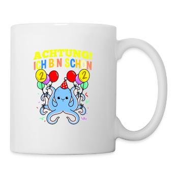 Achtung Ich Bin Schon 2 Geburtstag Oktopus - Tasse - Weiß - Rechts