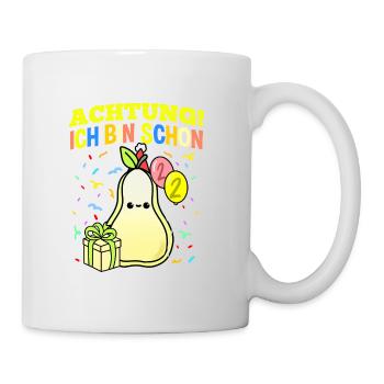 Achtung Ich Bin Schon 2 Geburtstag Birne - Tasse - Weiß - Rechts