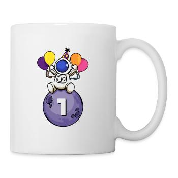 1 Jahre alt Weltraum Geburtstag 1. Geburtstag - Tasse - Weiß - Rechts