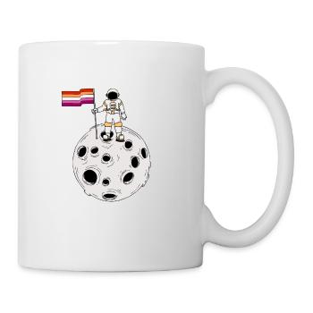 Astronaute lesbienne sur la lune Drapeau lesbien - Mug blanc - blanc - Droite